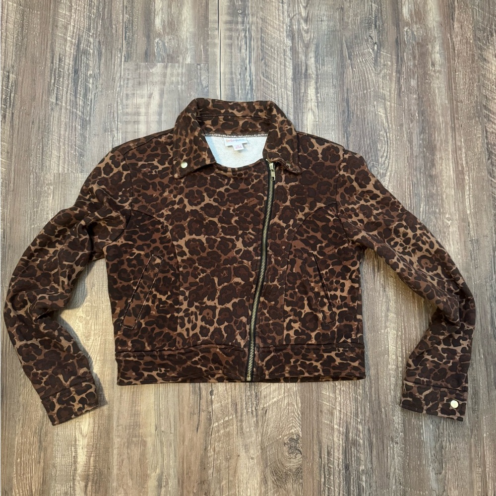 LulaRoe Presley Leopard Moto Jacket
